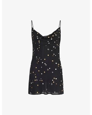 Jaded London Mirage Studded Woven Mini Dress - Black