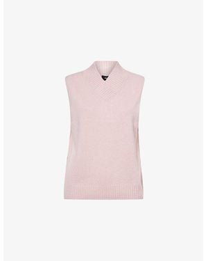 ME+EM V-Neck Relaxed-Fit Wool And Cashmere Vest - Pink