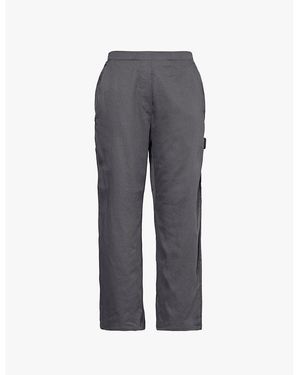 Leset Yoko Painter Cropped Straight-Leg Cotton Trousers - Grey