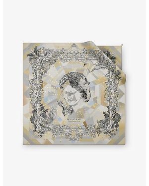 BVLGARI Polychroma Printed Square Silk-Twill Scarf - Natural