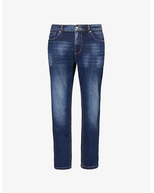 Arne Faded-Wash Relaxed-Fit Stretch-Denim Jeans - Blue