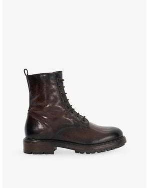 Dune Patley Leather Ankle Boots - Black