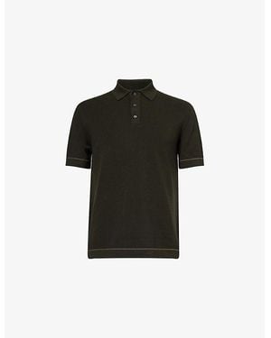 Hackett Textured Cotton-Knit Polo Shirt - Black