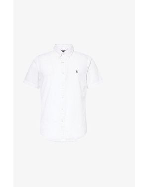 Polo Ralph Lauren Logo-Embroidered Cotton-Seersucker Shirt - White