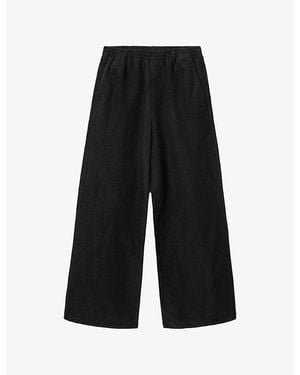 AllSaints Korten Elasticated-Waist Lyocell And Linen Trousers - Black