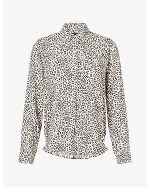 Rails Josephine Anima-Print Rayon Shirt - Gray