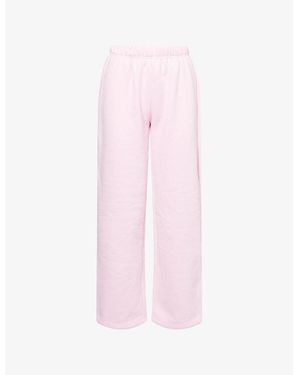 THE NAP CO Ru & Rocka X Heart-Appliqué Straight-Leg Cotton-Jersey Jogging Bottoms - Pink