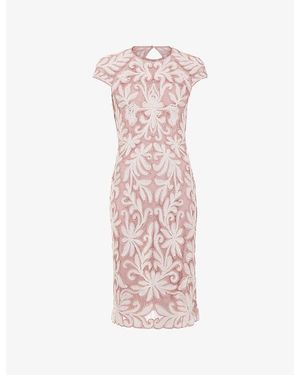 Phase Eight Karima Tapework-Lace Woven Mini Dress - Pink