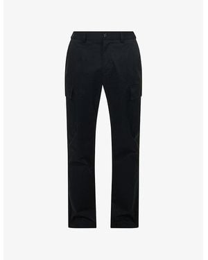 Dolce & Gabbana Logo-Plaque Straight-Leg Cargo Pants - Black