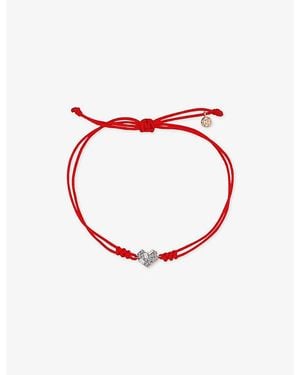 Kismet by Milka Cherish 0.04Ct Baguette-Diamond And 0.07Ct Diamond Cord Bracelet - Red