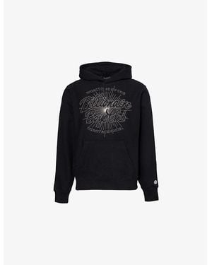 BBCICECREAM Brand-Embroidery Kangaroo-Pocket Relaxed-Fit Cotton-Jersey Hoody - Black