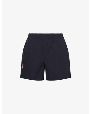 On Shoes Logo-Print Slip-Pocket Stretch-Woven Shorts - Blue