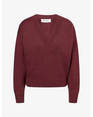 RÓHE Frames V-Neck Oversized Wool Jumper - Red
