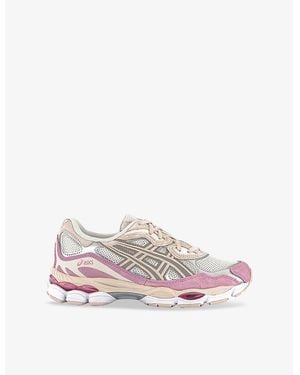 Asics Gel-Nyc Mesh And Faux-Leather Low-Top Trainers - Pink