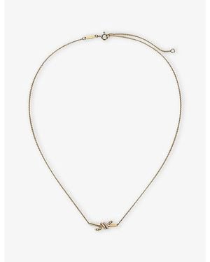 Tiffany & Co. Tiffany Knot Small Pendant 18Ct Rose- And 0.08Ct Diamond Pendant Necklace - Metallic