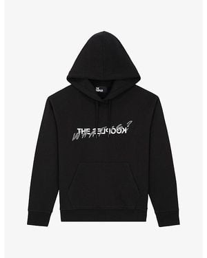 The Kooples Graphic-Print Rhinestone-Embellished Cotton-Jersey Hoody - Black