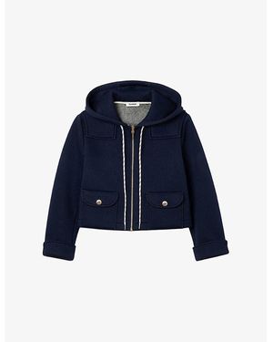Sandro Hooded Side-Pocket Woven Jacket - Blue