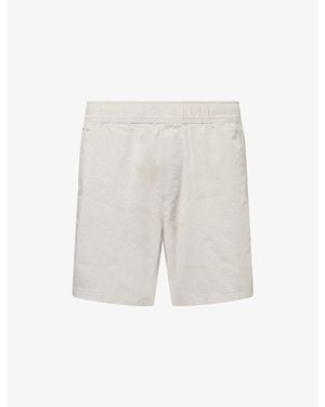 PAIGE Elijah Straight-Leg Stretch-Cotton Shorts - White
