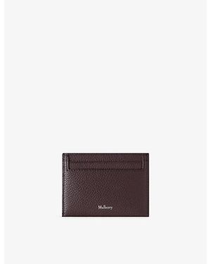 Mulberry Logo-Embossed Leather Credit Card Slip - Purple