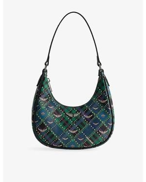 Zadig & Voltaire Z Night Out Punk Check Coated-Canvas Shoulder Bag - Green