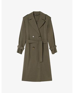 Whistles Riley Double-Breasted Woven Trench Coat - Grey