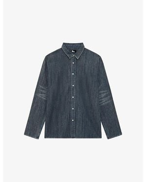 The Kooples Long-Sleeved Washed Denim Shirt - Blue