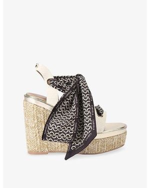 Carvela Kurt Geiger Sorrento Scarf Faux-Leather Wedges - Multicolour