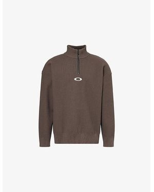 Oakley New Retro Textured Knitted Jumper - Brown