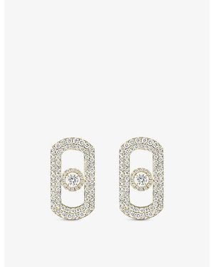 Messika So Move Pavé 18Ct And 1.3Ct Diamond Earrings - White