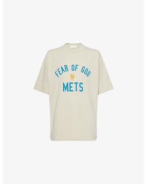 Fear Of God Fog X Essentials X Mlb Mets 90's Fit Crewneck Cotton-Jersey T-Shirt - White