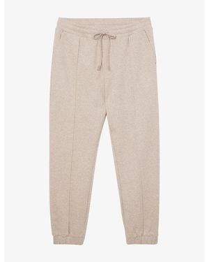 Reiss Herringbone Woven Jogging Bottoms - Natural