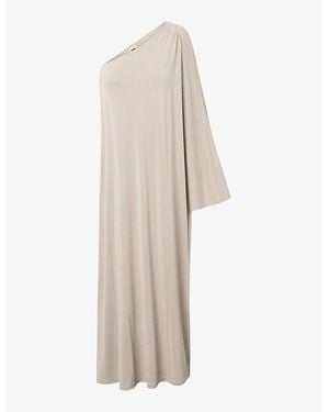 Twist & Tango Elora One-Shoulder Woven Maxi Dress - White