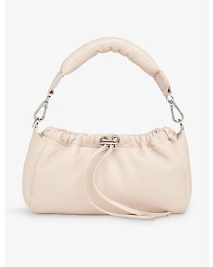 Whistles Benny Drawstring-Front Leather Shoulder Bag - Natural