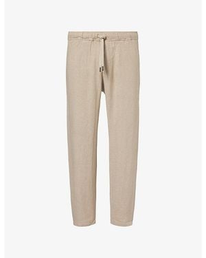 Derek Rose Vienna Drawstring Linen Pants - Natural