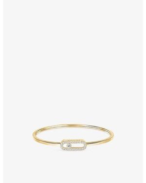 Messika Move Uno Flex Medium 18Ct Rose- And 0.34Ct Brilliant-Cut Diamond Bangle Bracelet - Natural