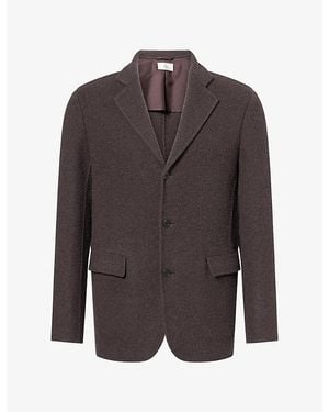 The Row Zach Textured Cashmere Blazer Jacket - Brown