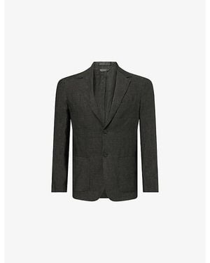 Sunspel Single-Breasted Linen Blazer - Black