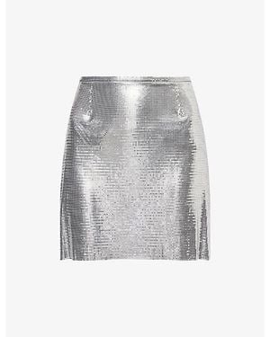 Rabanne Jupe Mesh Mini Skirt - Gray
