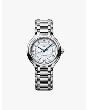 Longines Primaluna Stainless-Steel And 0.060Ct Diamond Automatic Watch 34Mm - Metallic