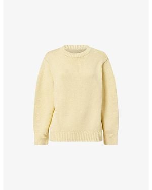 TOTEME Oversized Crew-Neck Cotton Knit Jumper - Natural