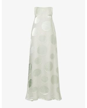 Dries Van Noten Draz Polkadot Silk-Blend Maxi Dress - White