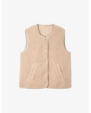 The White Company Round-Neck Relaxed-Fit Shell Borg Gilet - Natural