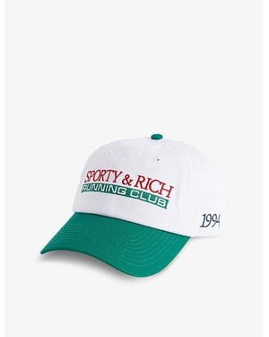 Sporty & Rich Logo-Embroidered Cotton Baseball Cap - Green