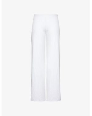 Skin Sexy Wide-Leg Mid-Rise Organic Cotton-Jersey Trousers - White