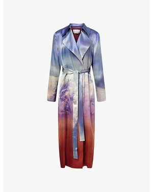 Gabriela Hearst X Paul Smith Lyra Graphic-Pattern Silk Coat - Blue