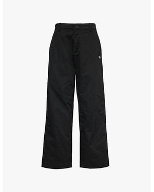 Champion Brand-Appliqué Straight-Leg High-Rise Cotton-Blend Trousers - Black