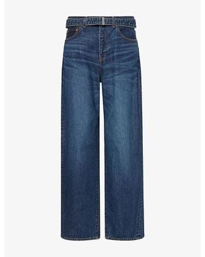Sacai Barrel-Leg High-Rise Denim Jeans - Blue
