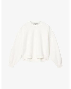 AllSaints Lila Crochet-Heart Cotton-Blend Sweatshirt - White