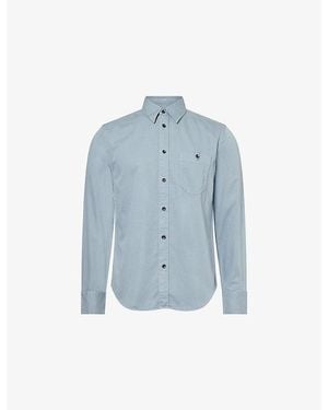 Rag & Bone Tomlin Long-Sleeve Cotton-Blend Shirt - Blue