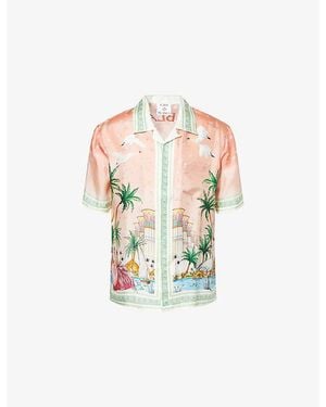 CASABLANCA Ethereal Printed Silk Shirt - Pink